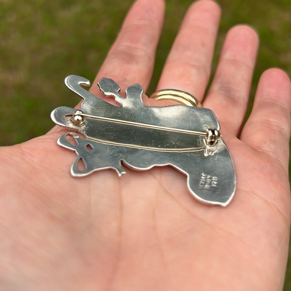 Vintage Sterling Silver Taxco Christmas Stocking or Boot Brooch
